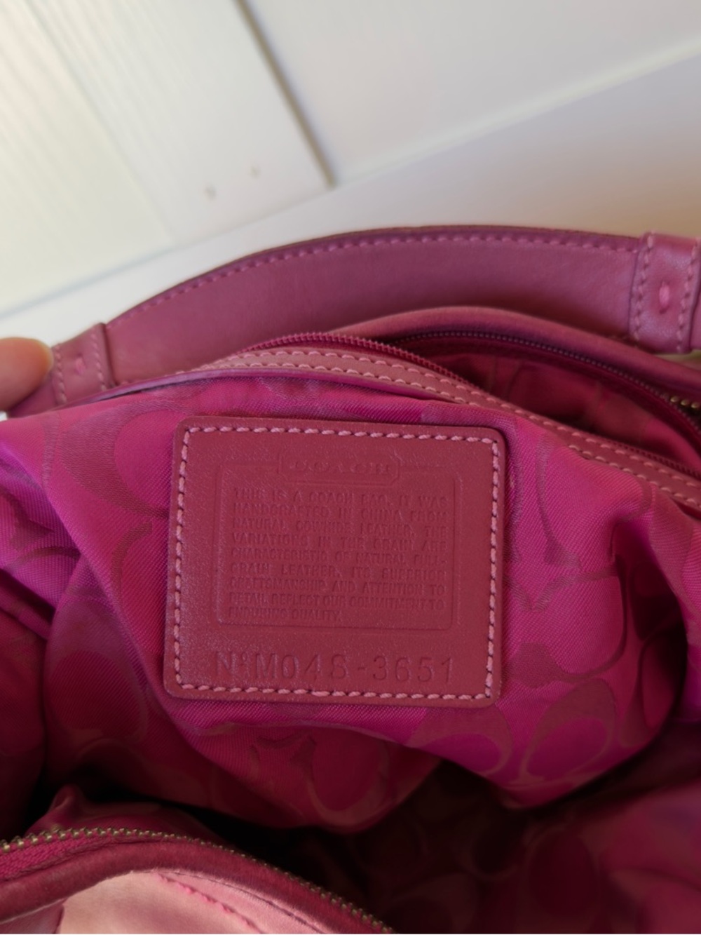 Coach Hobo Top Zip Raspberry Leather Hobo Shoulder Bag - Picture 7 of 10